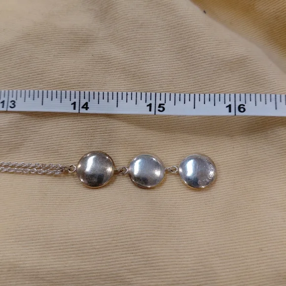 Tiffany Triple Disc Drop Long Necklace 15.9 Grams - Picture 8 of 8